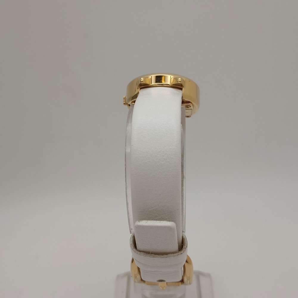 Marc by Marc Jacobs Cat Face Watch Gold Tone White Leather 22.5mm New Battery‎ - Picture 7 of 16